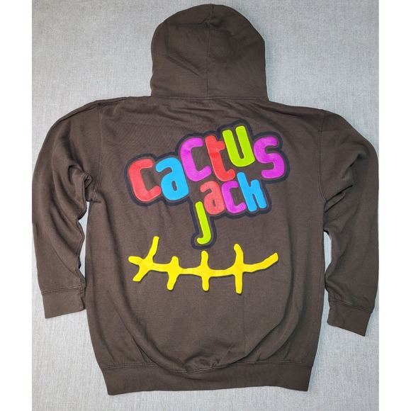 Travis Scott Cactus Jack X McDonalds Collab Smile Hoodie Mens L Brown
